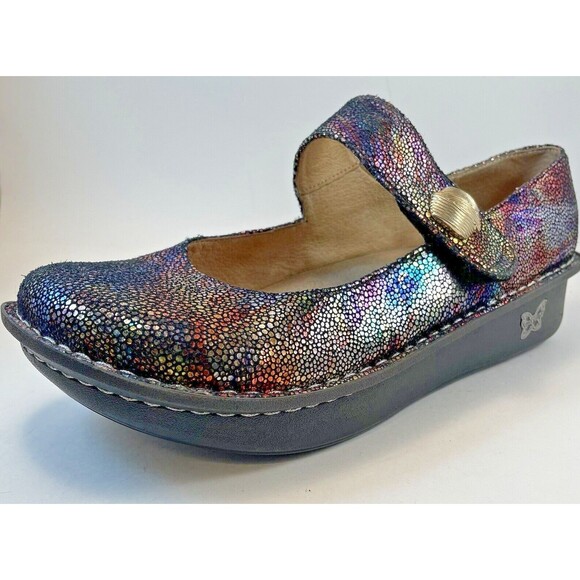 Alegria Paloma Mary Jane Shoes EU41 US 10.511 Rainbow Iridescent Comfort Leather - Picture 2 of 16